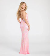 Kensley Open Back Slit Sequin Formal Dress